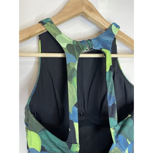 Athleta Women's 34 B/C Bikini Bottom Leaves Bra Cup Tankini Underwire Swimsuit - Picture 4 of 5